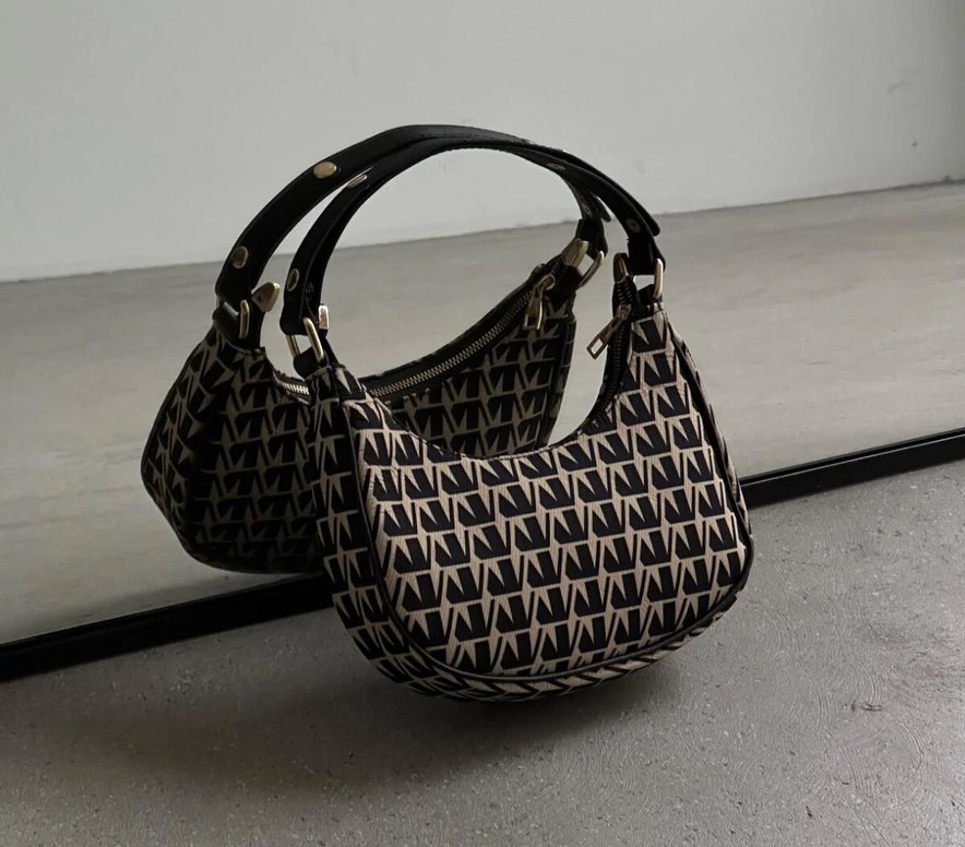 Tokalı Lacivert Baskılı Denim Kadın Çanta - Görsel 2