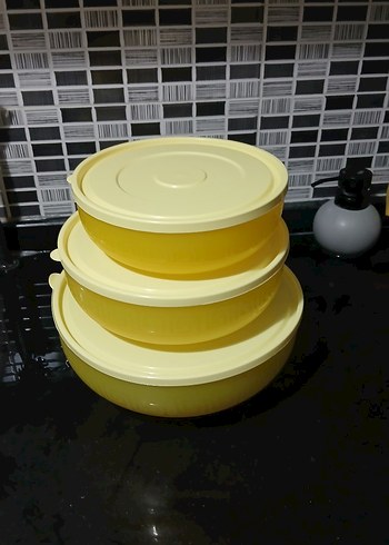 Sarı Kapaklı Plastik Saklama Kapları Seti - Görsel 6