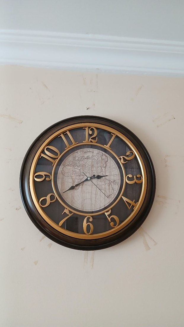 Kahverengi Dünya Haritalı Duvar Saati - Görsel 4