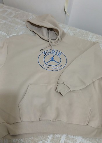 Bej Baskılı Kapüşonlu Sweatshirt - Görsel 3