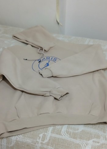 Bej Baskılı Kapüşonlu Sweatshirt - Görsel 4