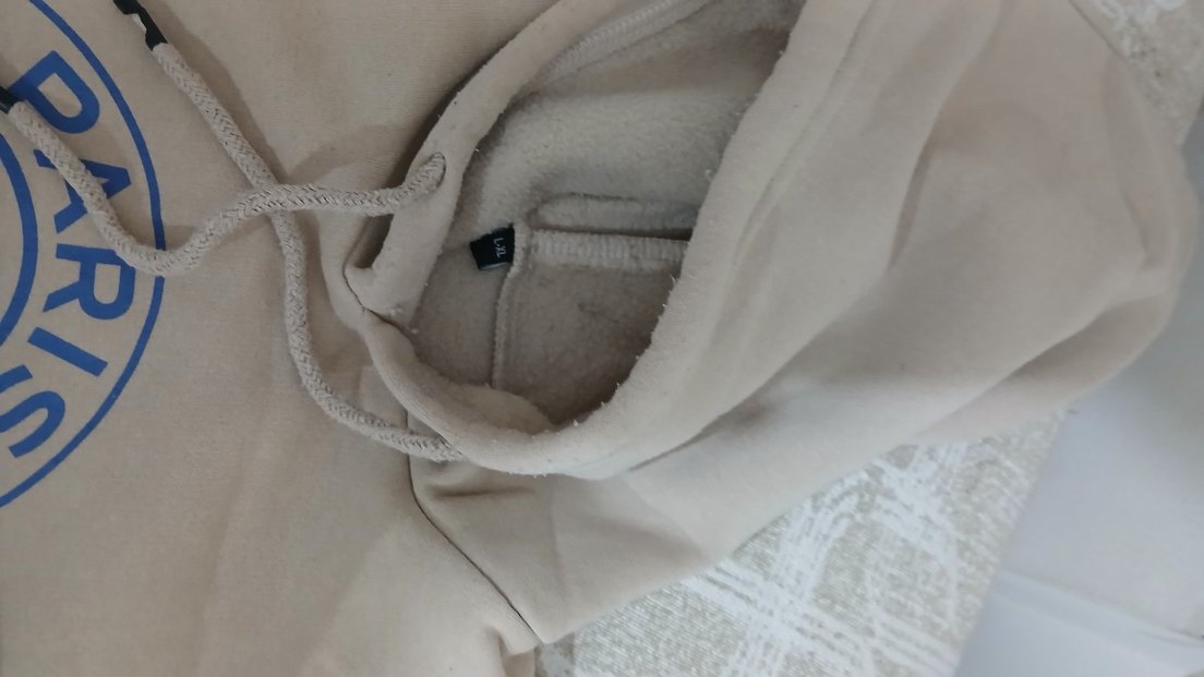 Bej Baskılı Kapüşonlu Sweatshirt - Görsel 5