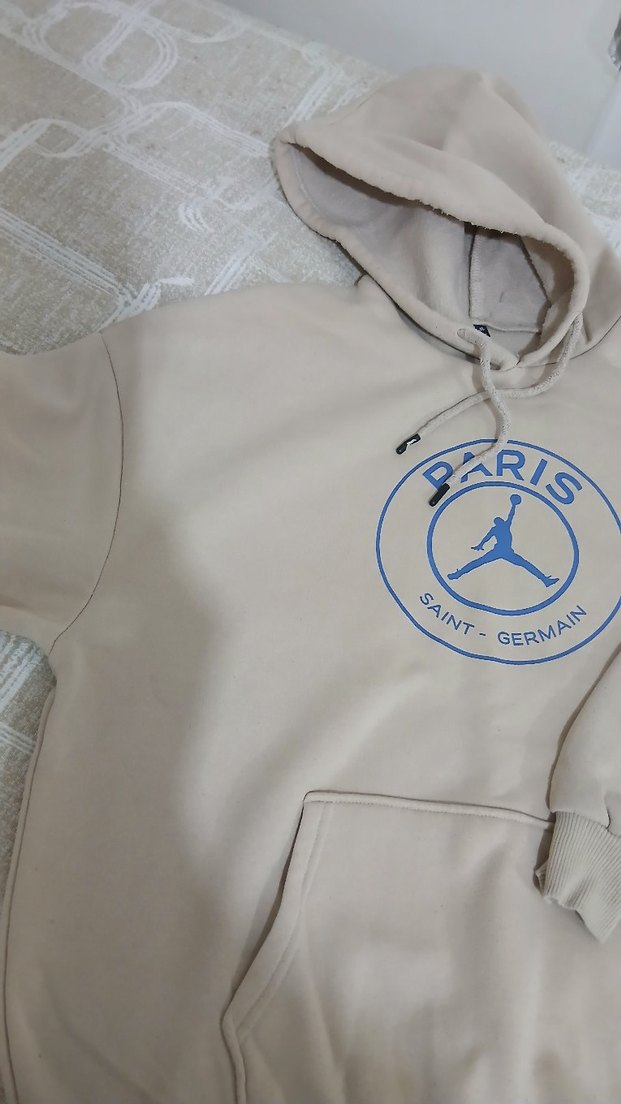 Bej Baskılı Kapüşonlu Sweatshirt - Görsel 2