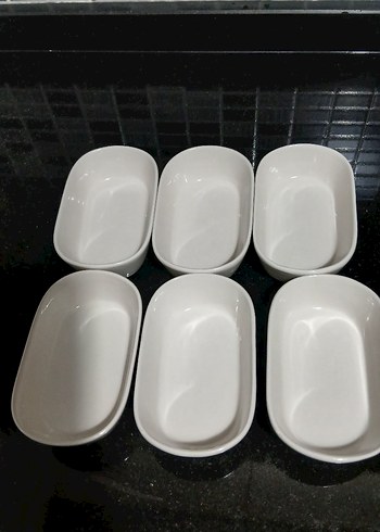 Beyaz Oval 6'lı Yemek Kabı Seti - Görsel 2