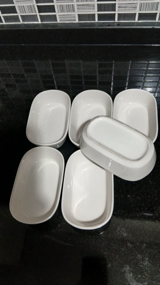 Beyaz Oval 6'lı Yemek Kabı Seti - Görsel 3