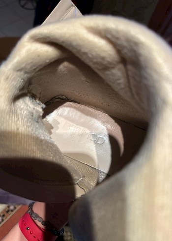 Bej Kadın Platform Topuklu Dizaltı Yağmur Çizmesi - Görsel 10