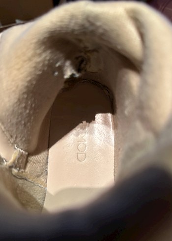 Bej Kadın Platform Topuklu Dizaltı Yağmur Çizmesi - Görsel 9