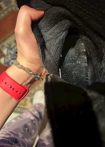 Siyah Deri Tokalı Dizüstü Kadın Çizme - Görsel 6