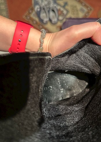 Siyah Deri Tokalı Dizüstü Kadın Çizme - Görsel 7