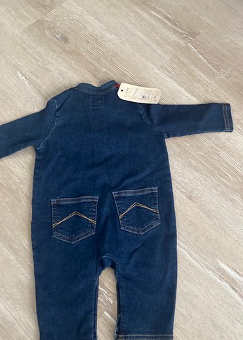Erkek Bebek Koyu Mavi Denim Tulum - Görsel 2