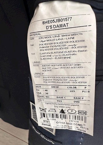 DS Erkek lacivert Düğmeli Klasik Kesim Takım Elbise - Görsel 3