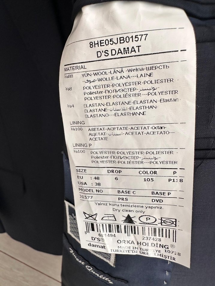 DS Erkek lacivert Düğmeli Klasik Kesim Takım Elbise - Görsel 3