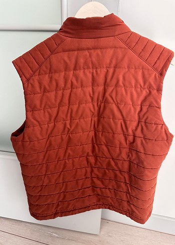 Kiremit rengi Fermuarlı Erkek Yelek - Görsel 2