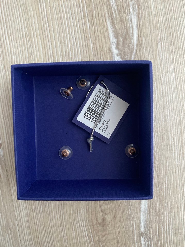 Swarovski Altın Renkli düğme Küpe - Görsel 3