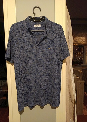 Erkek Denim Kumaş Düğmeli Polo Tişört