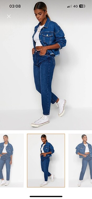 Trendyol & Milla Trendyolmilla koyu mavi mom jean