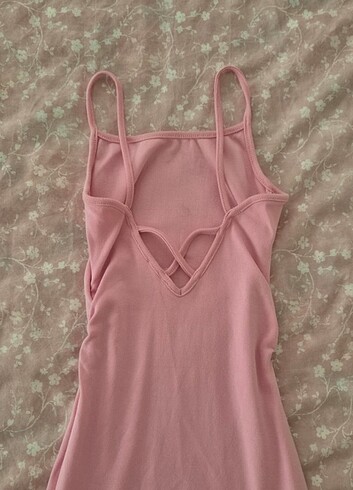 bershka mini baby pink elbise