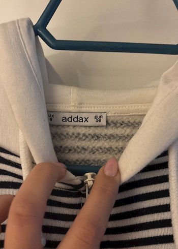 Addax Kadın Çizgili Fermuarlı Sweatshirt
