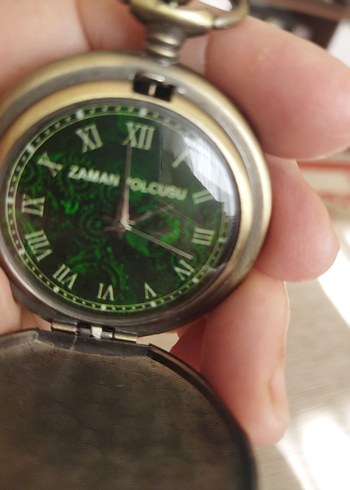zaman yolcuları marka yeşil Vintage Cep Saati pilli