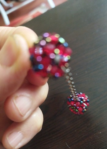 Diğer Renkli Boncuklu Kadın Takı Seti el yapımı küpe ve kolye