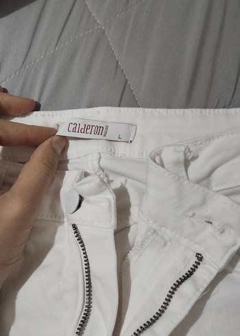 likralı beyaz pantolon - Görsel 2