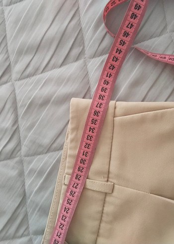 Bej Midi Kadın Kumaş Pantolon - Görsel 3