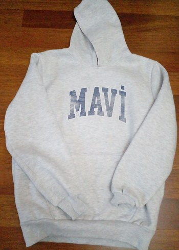 Gri Mavi Baskılı Kadın Sweatshirt - Görsel 2