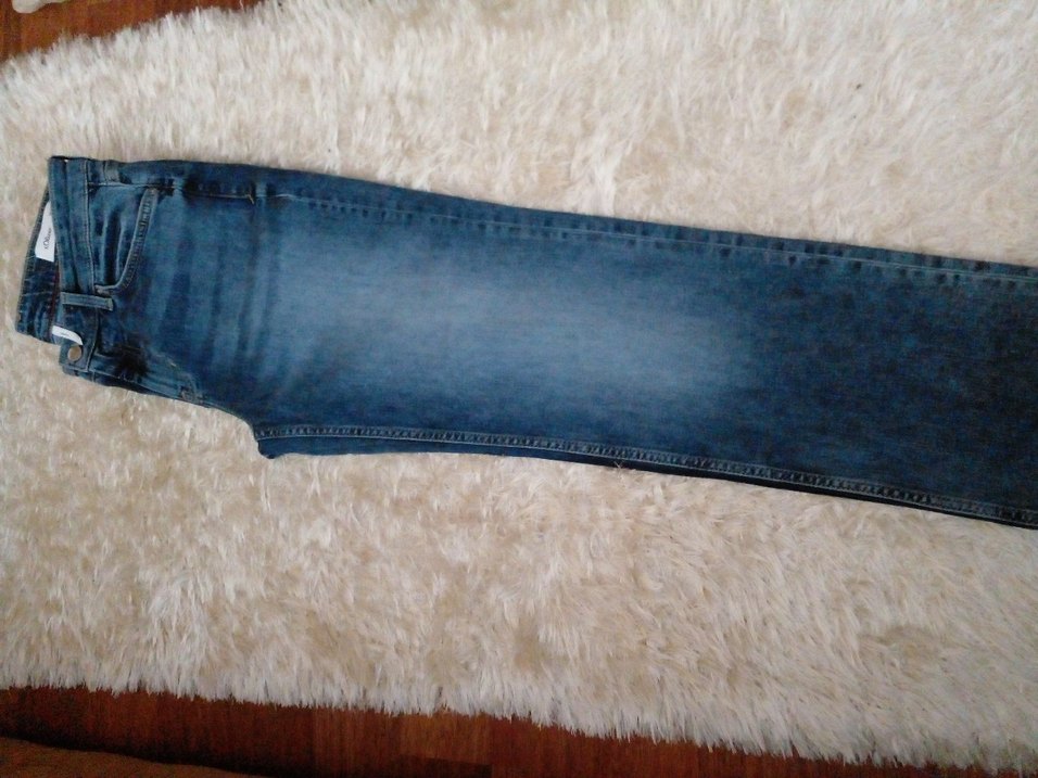 Gri Lacivert Salaş Denim Kadın Pantolon - Görsel 2