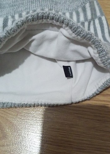 Gri Örgü Kadın Bere Ponponlu - Görsel 3