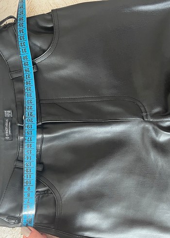 Stradivarius Stradivarius Siyah Deri Pantolon