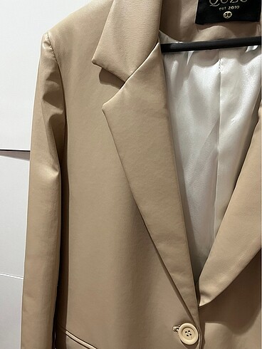 m Beden camel Renk Quzu deri blazer ceket