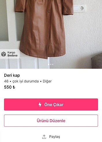 Deri kap