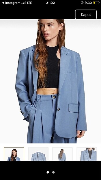 Bershka maskülen kesim oversize blazer ceket