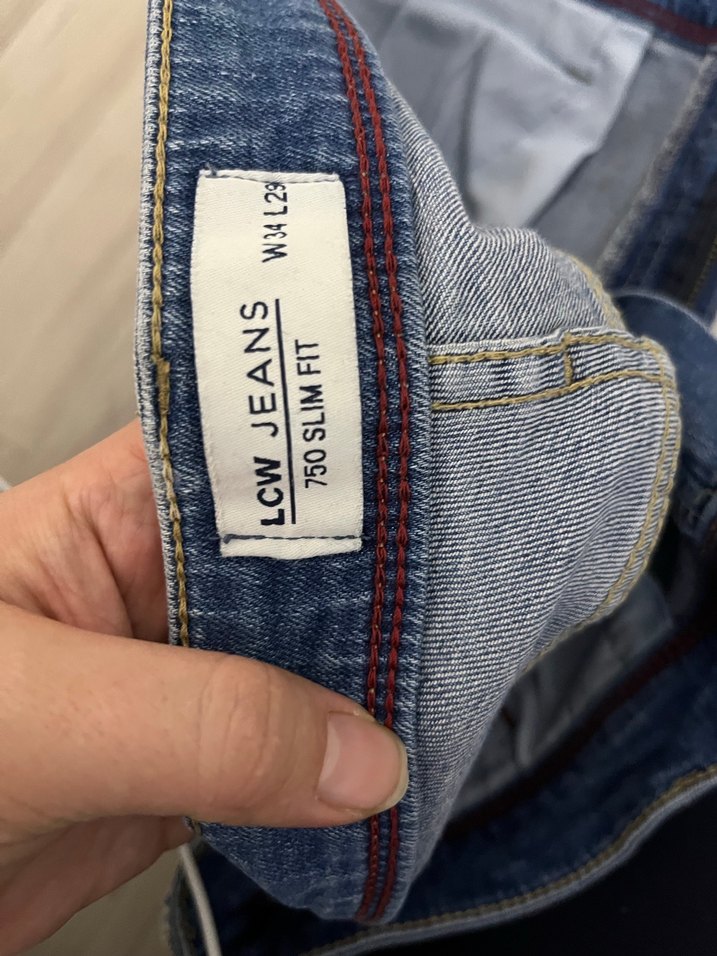 Erkek Mavi Kot Pantolon, Kemerli, Regular Fit - Görsel 4