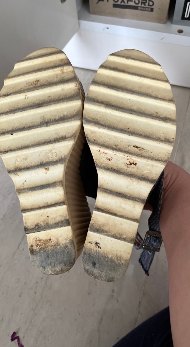 Kot Kumaşlı Tokalı Dolgu Topuklu Kadın Ayakkabı - Görsel 3