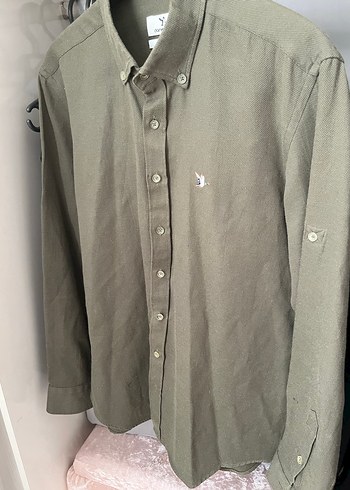 Bej Erkek Gömlek Uzun Kollu Düğmeli - Görsel 2