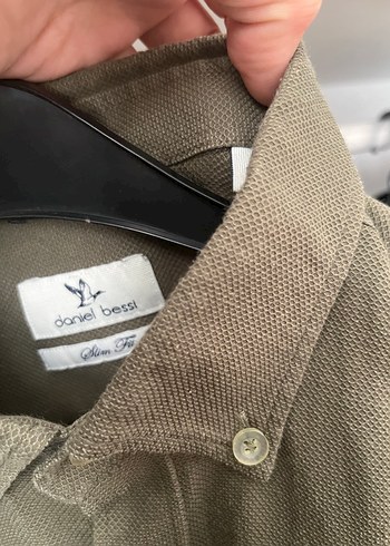 Bej Erkek Gömlek Uzun Kollu Düğmeli - Görsel 4