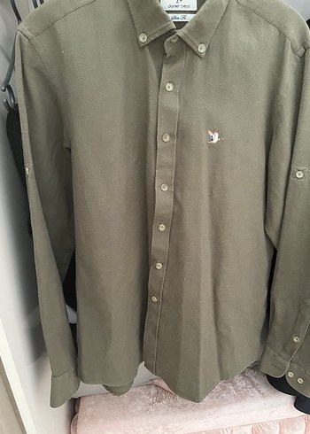 Bej Erkek Gömlek Uzun Kollu Düğmeli - Görsel 5