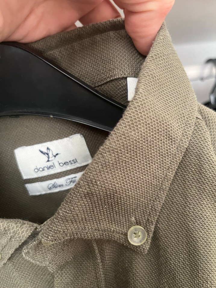 Bej Erkek Gömlek Uzun Kollu Düğmeli - Görsel 4