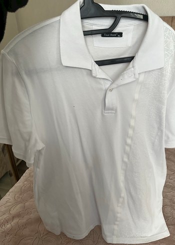 Erkek Beyaz Polo Yaka Kısa Kollu Tişört - Görsel 2