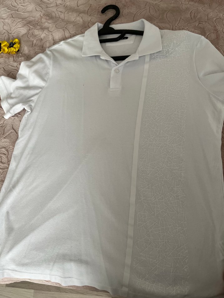 Erkek Beyaz Polo Yaka Kısa Kollu Tişört - Görsel 4