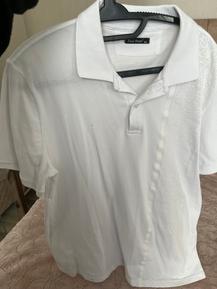 Erkek Beyaz Polo Yaka Kısa Kollu Tişört - Görsel 2