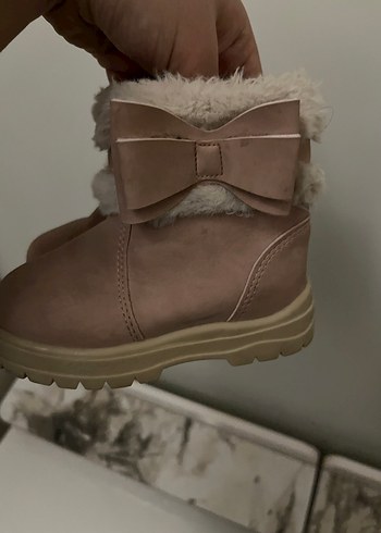 Kız Çocuk Bej Süet Kürklü Bot - Görsel 2