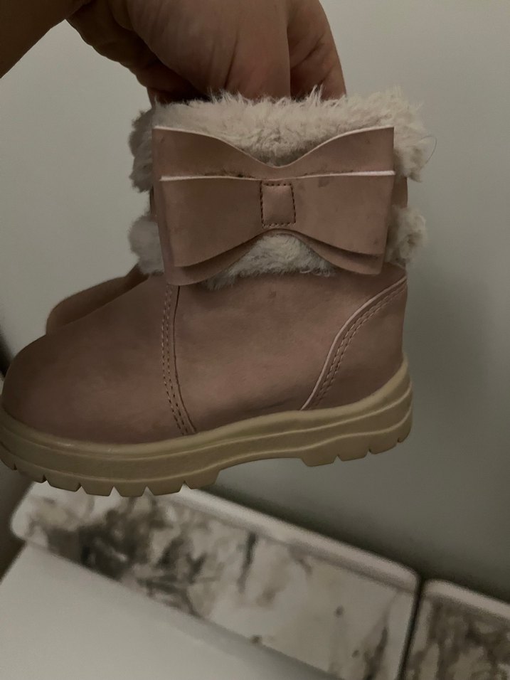 Kız Çocuk Bej Süet Kürklü Bot - Görsel 2