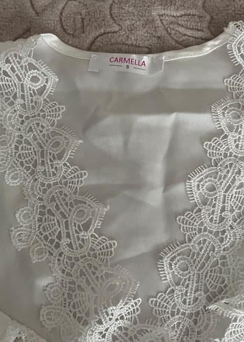 Beyaz Nakışlı Bohem Kadın Pijama Takımı - Görsel 4