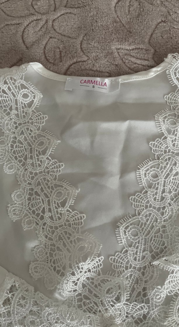 Beyaz Nakışlı Bohem Kadın Pijama Takımı - Görsel 4