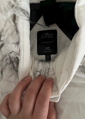 Kadın Beyaz Kürklü Midi Kışlık Mont - Görsel 6