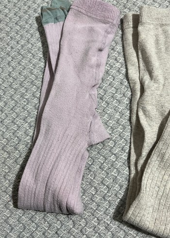 Kız Çocuk Triko Tayt Seti Pastel Tonlarda - Görsel 3