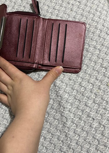 Bordo Deri Fermuarlı Kadın Cüzdanı - Görsel 3