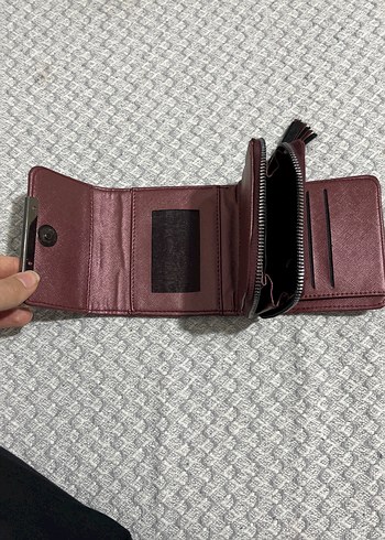 Bordo Deri Fermuarlı Kadın Cüzdanı - Görsel 2